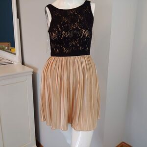 Womens S Rewind dress tank black lace pleated